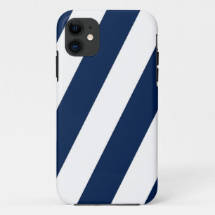 ネイビーとホワイトのストライプ iPhone 11 ケース