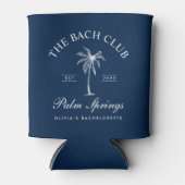 ネイビーとホワイトのパーソナライズされたバチェロレッテ 缶クーラー (正面)