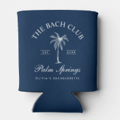 ネイビーとホワイトのパーソナライズされたバチェロレッテ 缶クーラー (裏面)