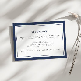 ネイビーとホワイトのボーダー結婚式の披露宴 エンクロージャーカード