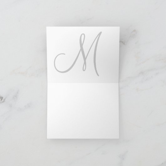 ネイビーとホワイトのモノグラムのサンキューカード サンキューカード (内部)