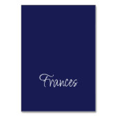 ネイビーとホワイトの個人名プレイスカード テーブルナンバー (正面)