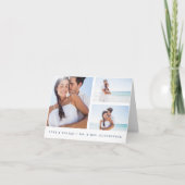 ネイビーとホワイトの写真コラージュ結婚式のお礼 サンキューカード (正面)