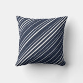 ネイビーとホワイトの斜ストライプ線パターン クッション (裏面)