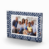 ネイビーとホワイトの竹格子フレーム フォトブロック (右)