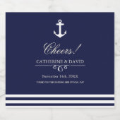 ネイビーとホワイトの航海のボトルラベル ビールラベル (シングルラベル)