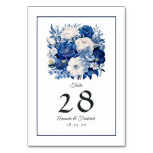 ネイビーとホワイトの花柄ウェディング