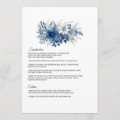 ネイビーとホワイトの花柄ウェディング メニュー (裏面)