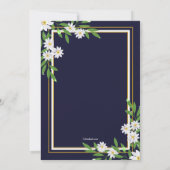 ネイビーとホワイトの花柄招待状 招待状 (裏面)