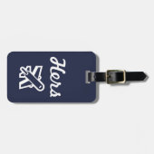 ネイビーとホワイトの荷物タグ ラゲッジタグ (正面横)