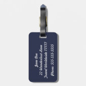 ネイビーとホワイトの荷物タグ ラゲッジタグ (裏面縦)