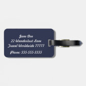 ネイビーとホワイトの荷物タグ ラゲッジタグ (裏面横)