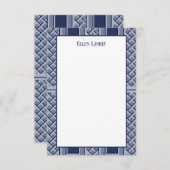 ネイビーとホワイトの陳腐な竹模様 サンキューカード (正面/裏面)