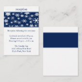 ネイビーとホワイトの雪片エンクロージャカード エンクロージャーカード (正面/裏面)