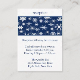 ネイビーとホワイトの雪片エンクロージャカード エンクロージャーカード