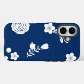 ネイビーとホワイトのiPhoneケース Case-Mate iPhoneケース (裏面 (横))