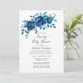 ネイビーとホワイトウォーターのカラーフローラドライブ(シャワー付) 招待状 (スタンド正面)