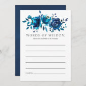 ネイビーとホワイトウォーター色フローラブライダルアドバイス アドバイスカード (正面/裏面)