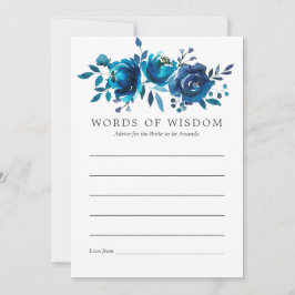ネイビーとホワイトウォーター色フローラブライダルアドバイス アドバイスカード