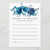 ネイビーとホワイトウォーター色フローラブライダルアドバイス アドバイスカード (正面)