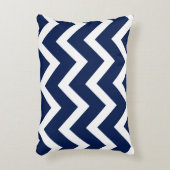 ネイビーとホワイトシェブロンのジグザグパターン アクセントクッション (正面(垂直))