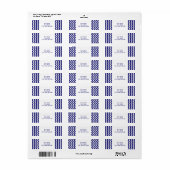 ネイビーとホワイトジグザグ差出人住所ラベル ラベル (フルシート)