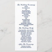 ネイビーとホワイトストライプズのシックな結婚式プログラム プログラム (裏面)