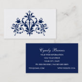 ネイビーとホワイトバロックの名刺 名刺 (正面/裏面)
