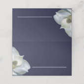 ネイビーとホワイトマグノリア、エレガントな結婚式 プレイスカード (外部開封)