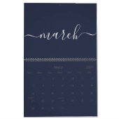 ネイビーとホワイトミニマリスト2024 カレンダー (3月 2027)