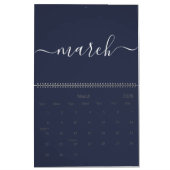 ネイビーとホワイトミニマリスト2024 カレンダー (3月 2026)