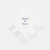 ネイビーとホワイトモダンのコー結婚テル 縁ありカクテルナプキン (角)