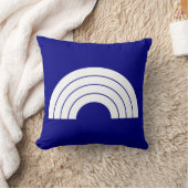 ネイビーとホワイトレインボー クッション (ブランケット)