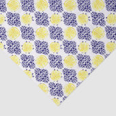 ネイビーとホワイトレモンダマスクのパターン 薄葉紙 (詳細)
