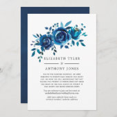 ネイビーとホワイト減らフローラのゲスト一覧 案内状 (正面/裏面)