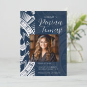 ネイビーとホワイト 招待状 (スタンド正面)