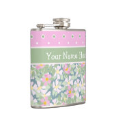 ネイビーとポルカドットのPretty Pinkドッグローズ フラスク (右)