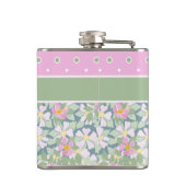 ネイビーとポルカドットのPretty Pinkドッグローズ フラスク (裏面)