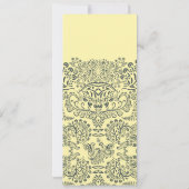 ネイビーとマスタードピーコックラブバードパターンウェディング 招待状 (裏面)