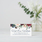 ネイビーとマルサラ結婚のWebサイト挿入カード 名刺 (スタンド正面)