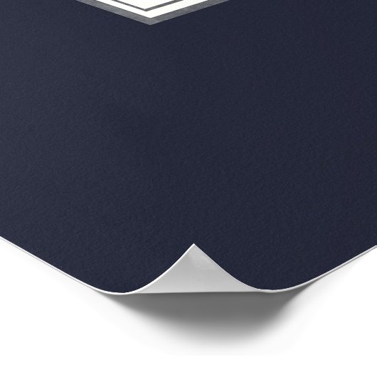 ネイビーとメイヴのフローラヴィンテージウェディングウェルカムサイン ポスター (角)