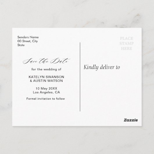 ネイビーとライトブルーのフローラは日付はがきを保存 ポストカード (裏面)