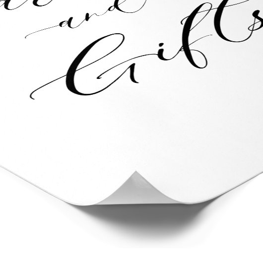 ネイビーとライトブルーのフローラカードとギフトサイン ポスター (角)