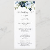 ネイビーとライトブルーのフローラ結婚式 プログラム (正面)