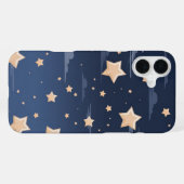 ネイビーとライトベージュの大きな星 iPhoneケース (裏面横)