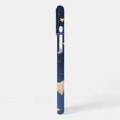 ネイビーとライトベージュの大きな星 iPhoneケース (左側面)