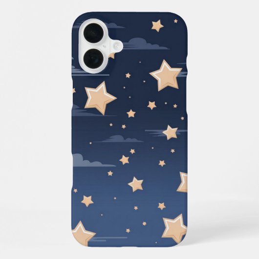 ネイビーとライトベージュの大きな星 iPhoneケース (裏面)