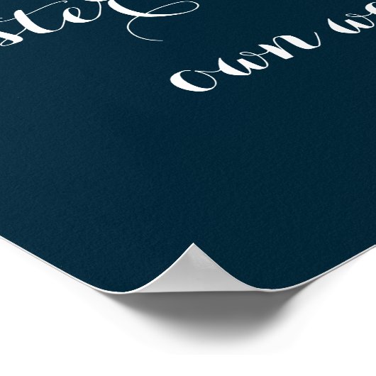 ネイビーとライト自分のポスターを作成プリント ポスター (角)