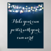 ネイビーとライト自分のポスターを作成プリント ポスター (正面)