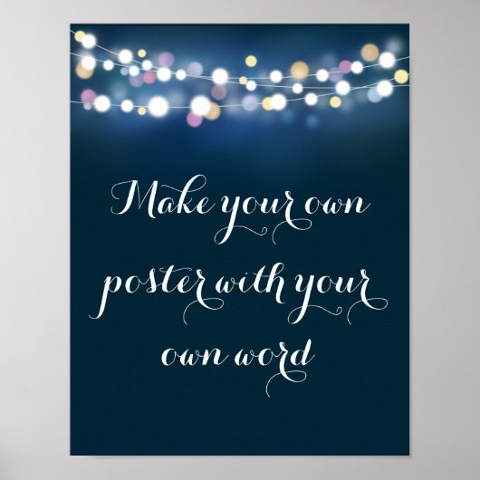 ネイビーとライト自分のポスターを作成プリント ポスター (正面)